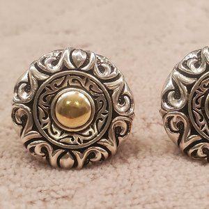 Scott Kay 18k Gold & Sterling Silver Carved Sparta Thorn cufflinks VERY RARE!